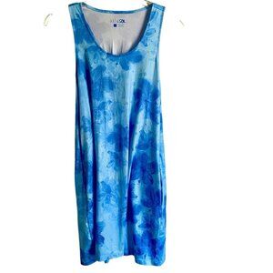 Art & Sol Watercolor Floral Sleeveless Dress Pockets Racerback Cutout Small NEW